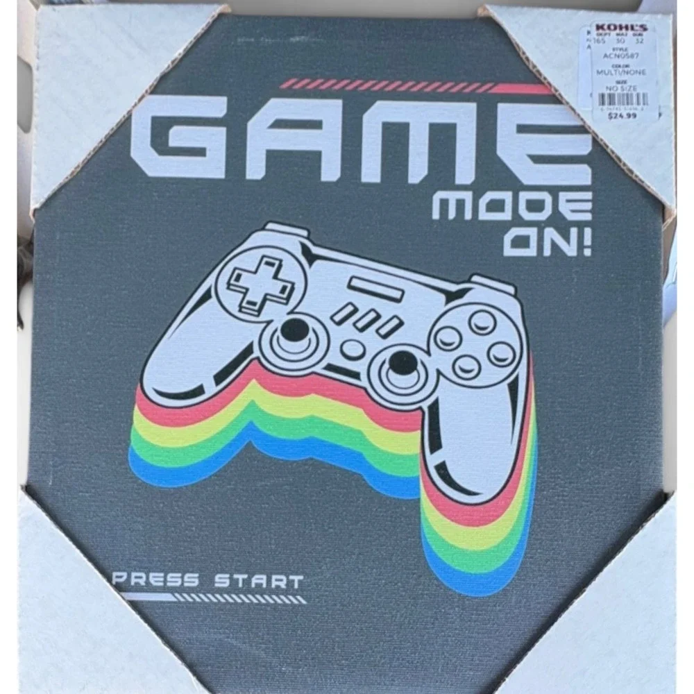 Game Mode On Video Game Controller Canvas Wall Art Kohl's ACN0587 Retro Rainbow